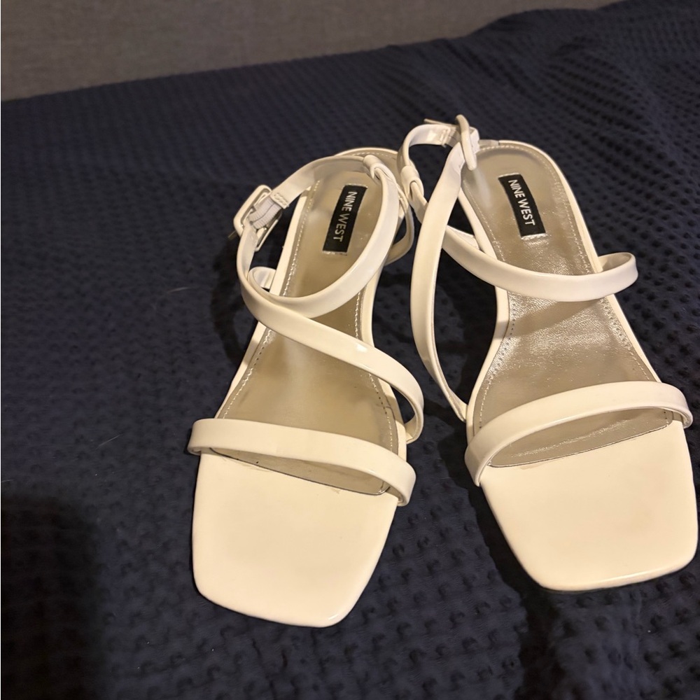 Nine West Cream Strappy Sandals